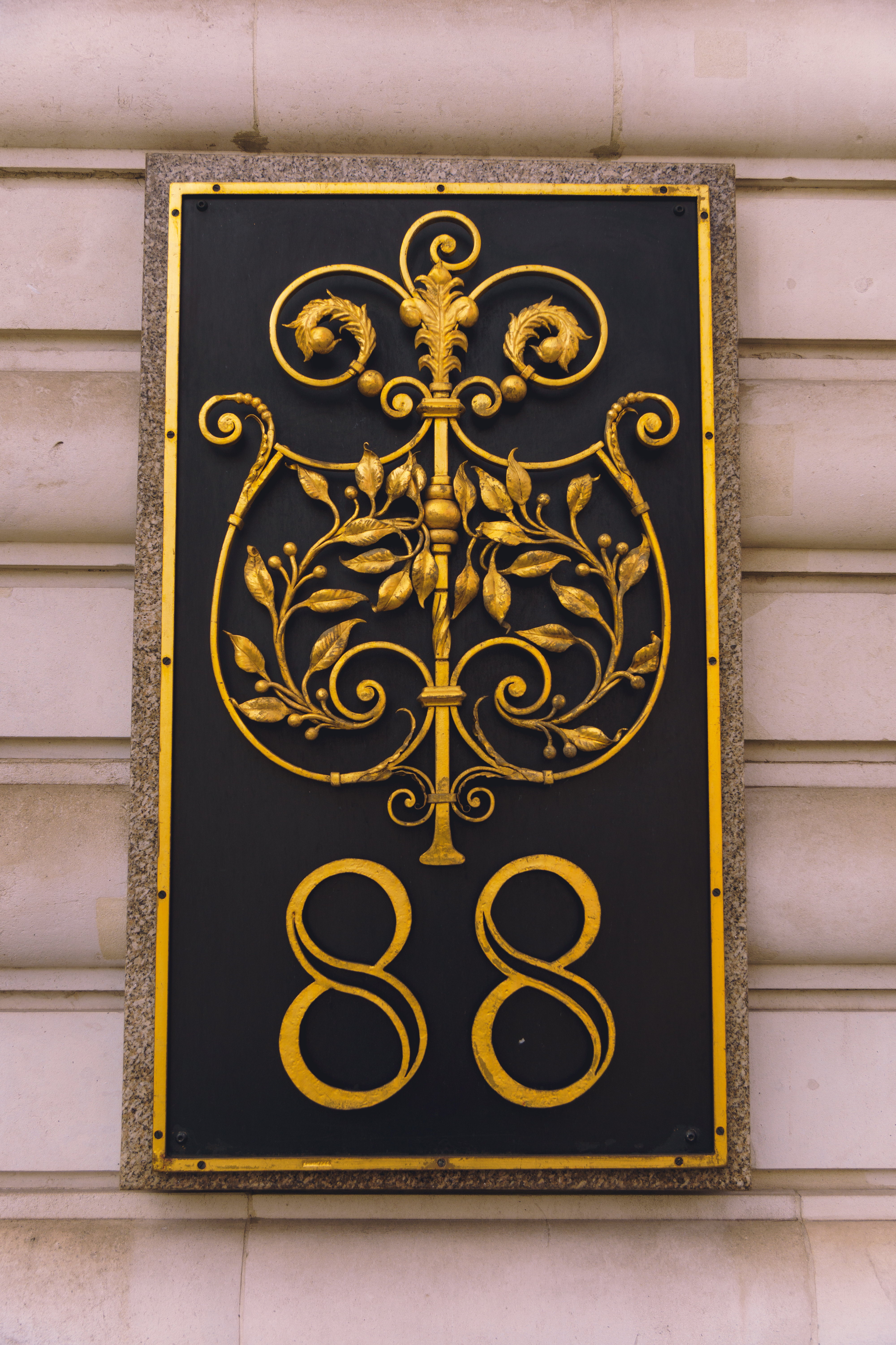 Number 88 Black & Gold Detail